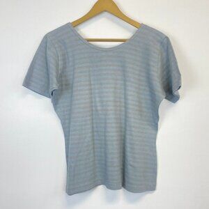 Blue Fish Vintage Blue Striped Short Sleeve Top